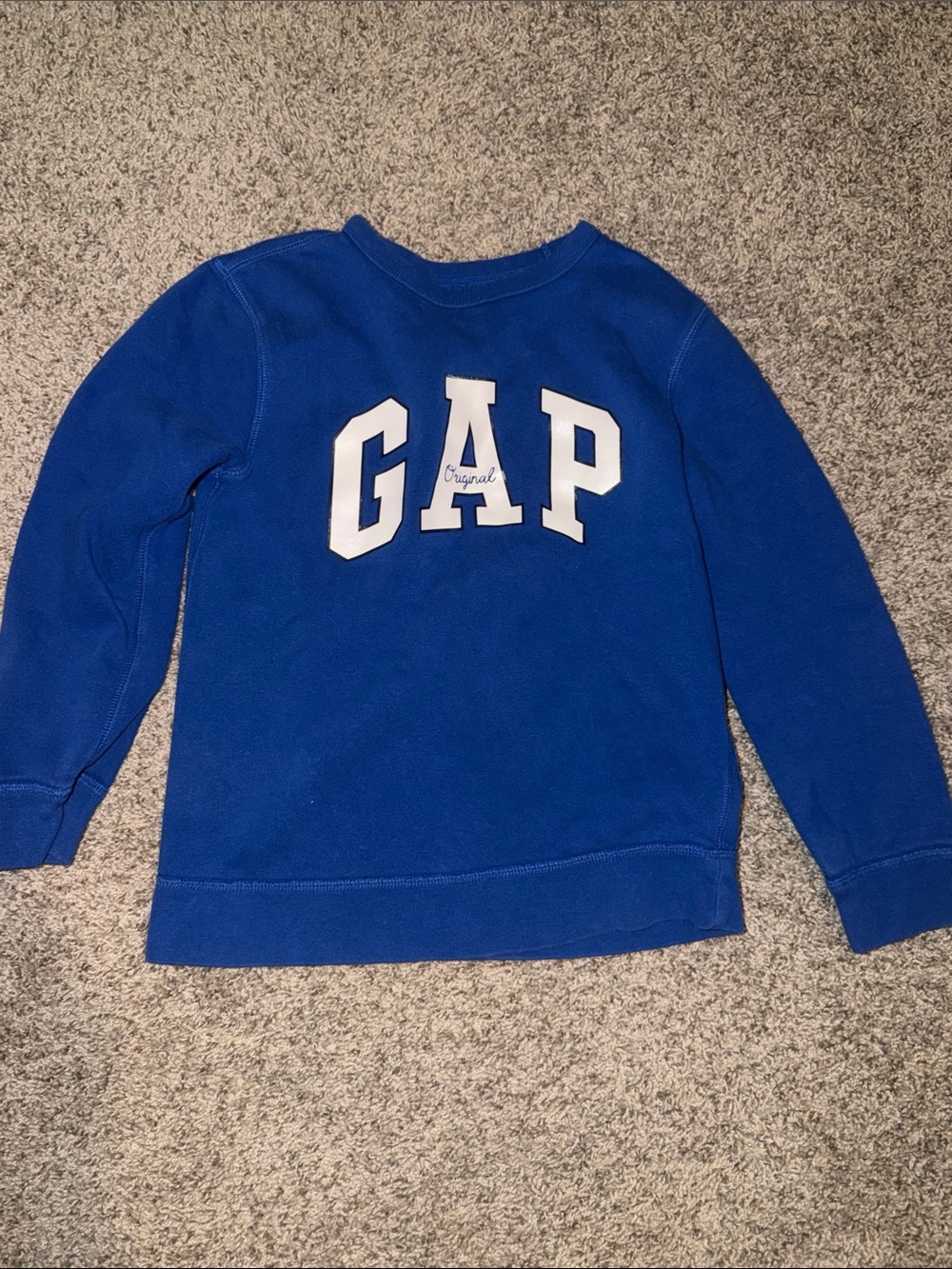GAP Kids Blue Crewneck Sweatshirt with White Logo